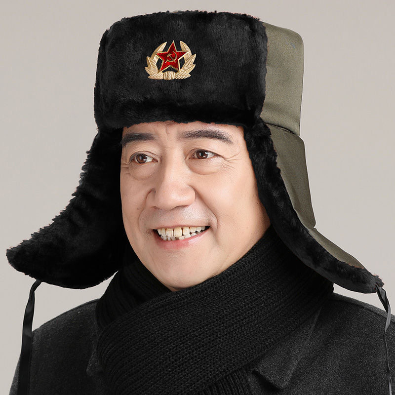 特厚护耳帽保安执勤棉帽雷锋帽