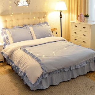 床裙床罩学生宿舍床上3四件套被套四季 1.8m床品 通用纯棉全棉1.5