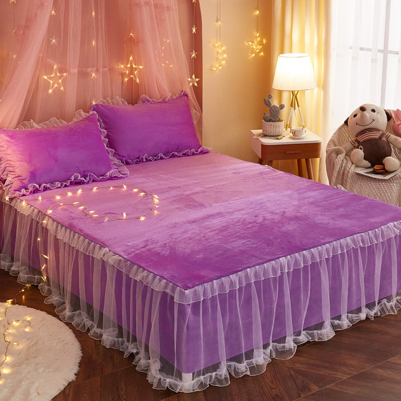 衣紫为贵加厚床裙单件保暖法莱珊瑚绒牛奶绒席梦思床罩三件套遮床,床上用品,床裙,淘宝优惠券,粉丝福利购,淘宝优惠卷