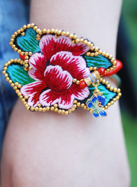 非遗套绣松桃手镯手链空谷守艺