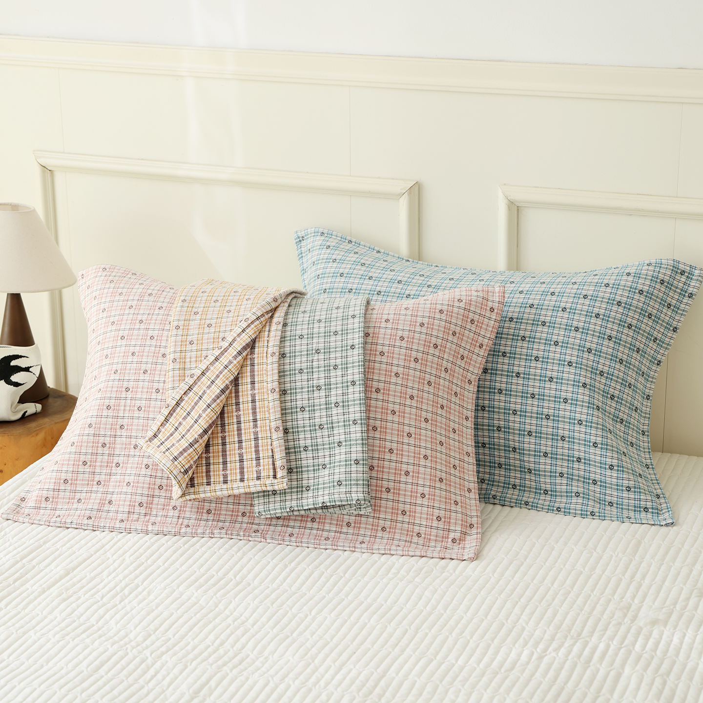 纯棉枕巾高密三层纱布成人柔软