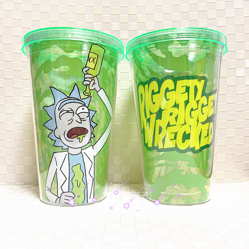 Rickand和Morty瑞克和莫蒂传送玻璃杯超可爱马克杯个性大杯水杯子