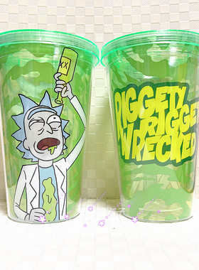 Rickand和Morty瑞克和莫蒂传送玻璃杯超可爱马克杯个性大杯水杯子