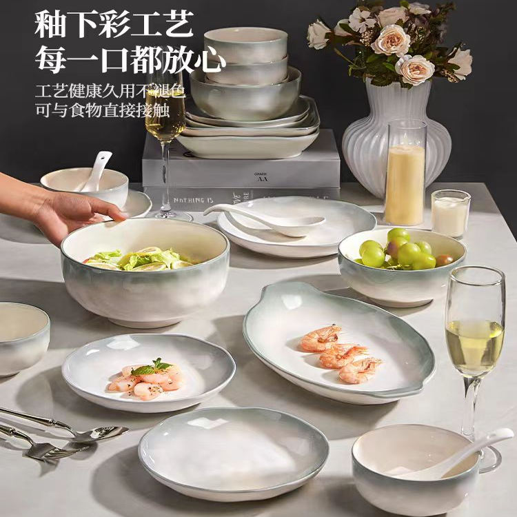 陶瓷米饭碗汤碗面碗菜盘深盘子