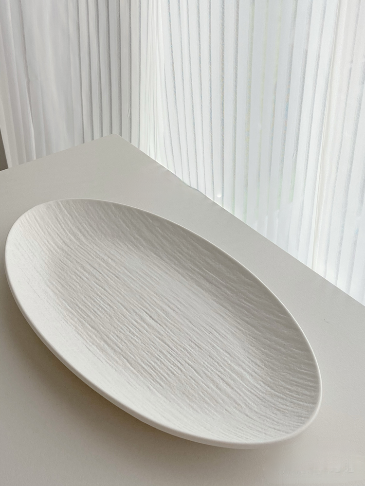 鱼盘浪漫微风陶瓷大众椭圆盘简约