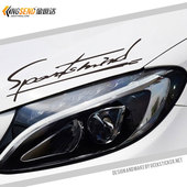 sport灯眉贴纸车身外装 汽车个性 机盖改装 饰引擎盖灯眉贴反光拉花