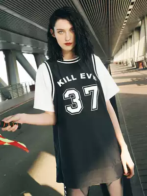 Kill Eve Li Xiaofan student short-sleeved sports three-piece suit swimsuit Two-piece female conservative belly cover student swimsuit