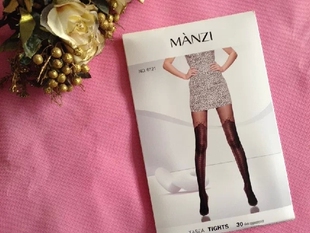 包邮~正品曼姿风尚30D系带马靴纹提花时装连裤袜丝袜 6121