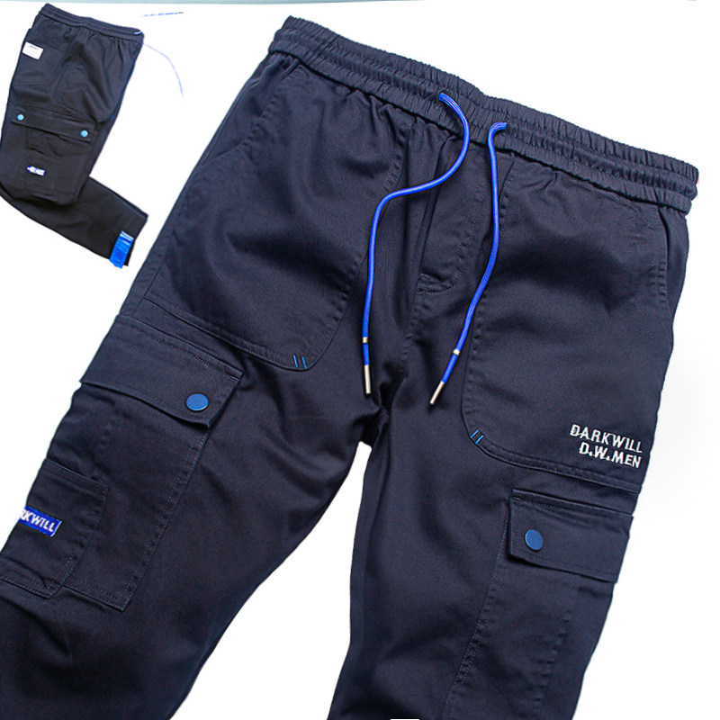 纯棉男士休闲裤2025春秋季美式工装裤宽松直筒潮牌裤子调节脚口,男装,休闲裤,淘宝优惠券,粉丝福利购,淘宝优惠卷