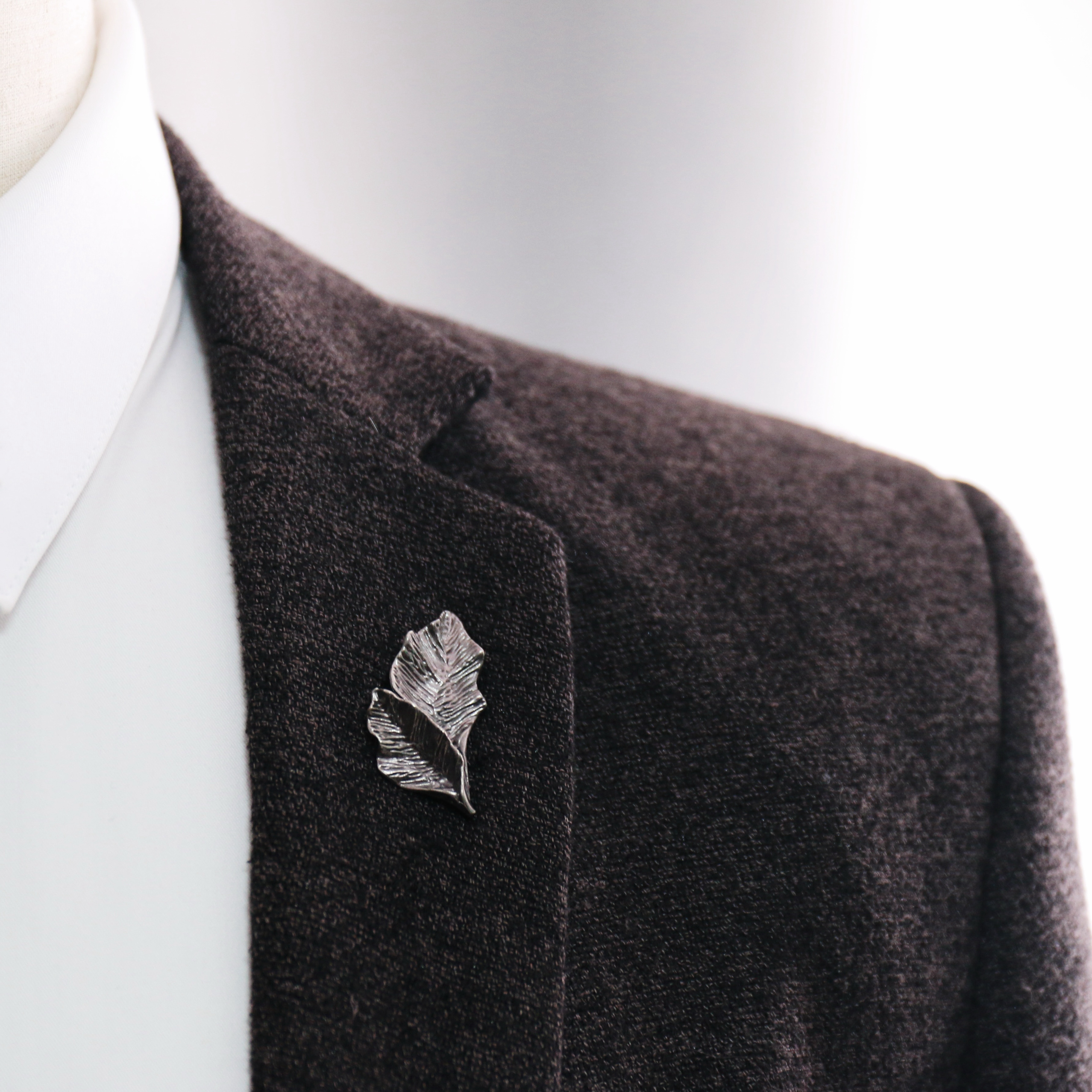 新款男士西装胸针时尚树叶领针个性商务绅士西服装饰胸花双叶别针