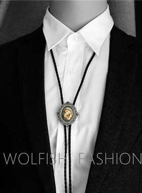 日韩复古英伦bolo tie牛仔波洛领带西部男士项链衬衫领结领绳配饰