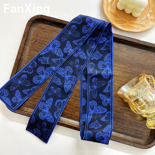 繁星原创发带丝巾绑发绑包 新款高级感法式蝴蝶飘带长条领巾装饰