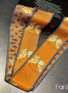 繁星原创新款蝴蝶小长条发带丝巾韩国高级感绑包丝带腰带领巾丝巾