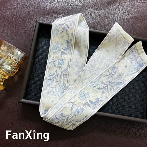 繁星原创手绘中国风丝巾小长条女绑包包双层丝带飘带发带细窄领巾