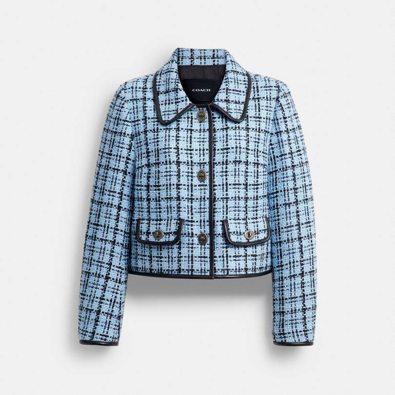 国内专柜直邮 coach蔻驰新品女装 旋锁粗花呢夹克 CDH62