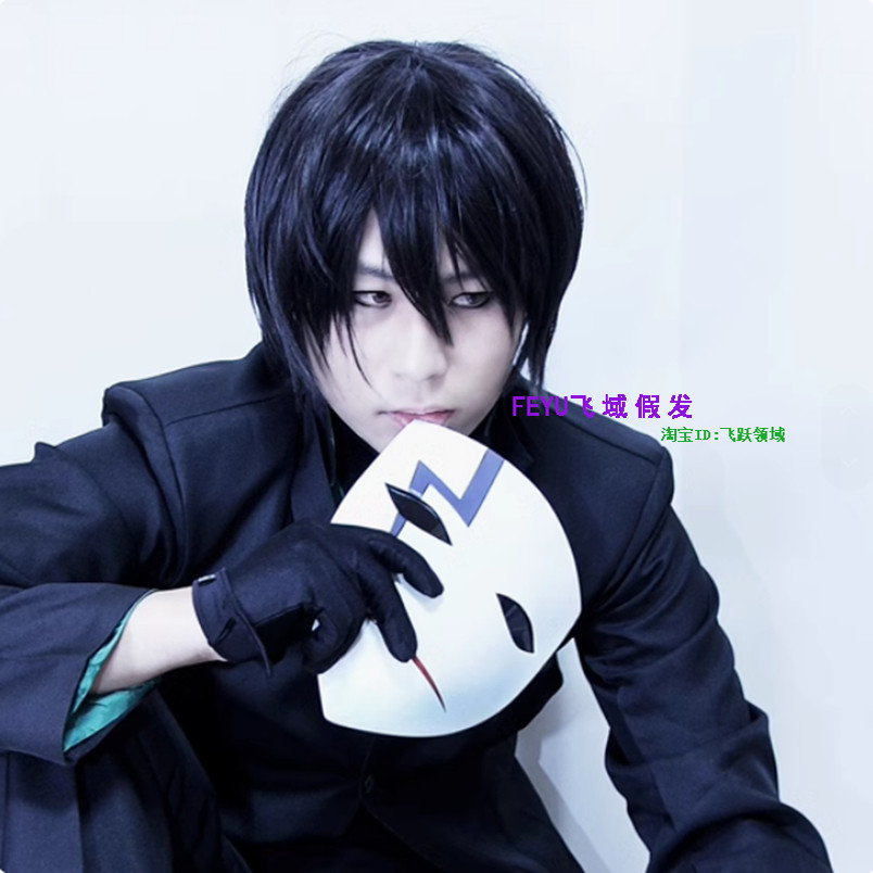 之契约者 黑 李舜生cos假发 黑色修脸通用少年短发 cosplay假发..
