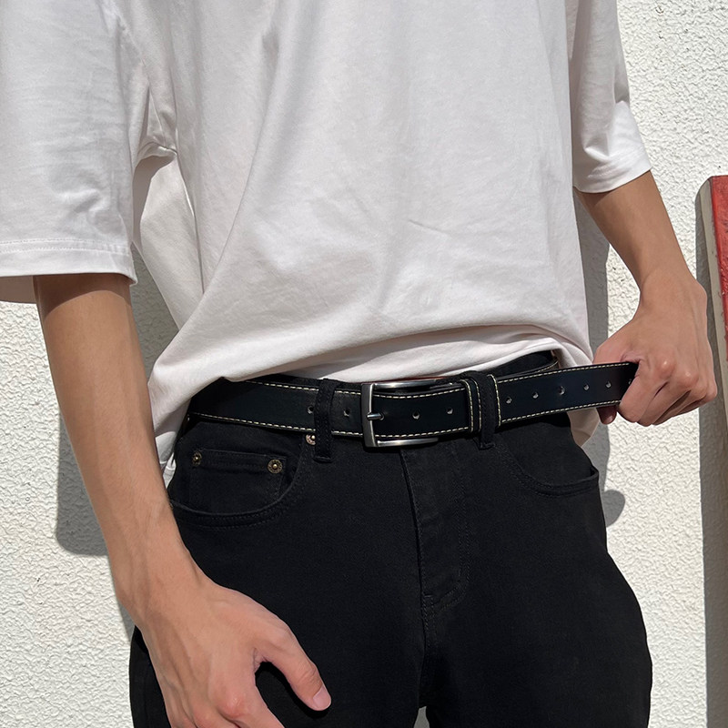 新款百搭男士皮带潮流简约裤腰带个性韩版青年学生休闲ins风裤带