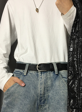 百搭ins年轻人男皮带 学生简约潮流个性韩版裤腰带女韩国时尚港风