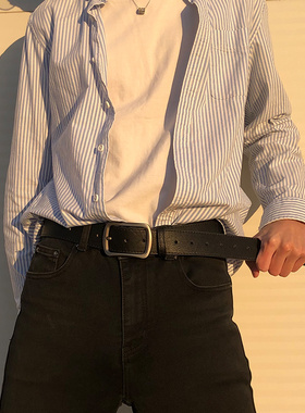 潮流宽男士皮带简约百搭青年裤腰带韩版学生个性休闲ins港风裤带