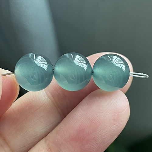 天然翡翠A货正品蓝绿冰种蓝水珠