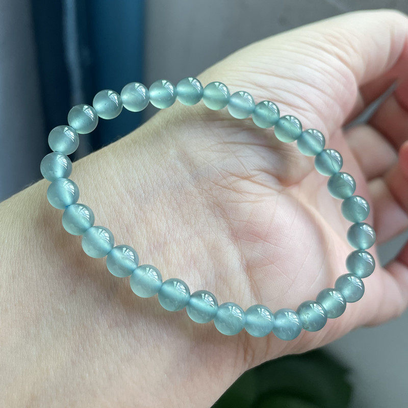 天然A货翡翠玉石手链冰种蓝绿透亮起胶水润透绳圆珠蓝水手串5.8mm,珠宝/钻石/翡翠,手链/手串,淘宝优惠券,粉丝福利购,淘宝优惠卷