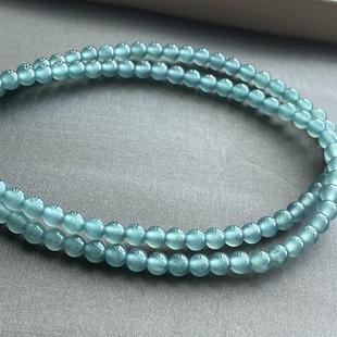 天然翡翠A货正品串珠小米珠108颗项链手链两用款冰蓝绿圆珠 4.8mm