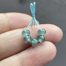 天然翡翠A货冰蓝冰种玉石正品算盘珠手串耳环散珠鼓珠DIY配件配饰