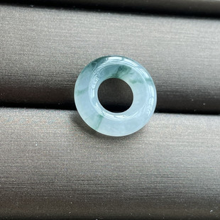 一物一图A货冰种飘蓝花平安扣手链编绳甜甜圈玉扣子缅甸玉DIY跑环