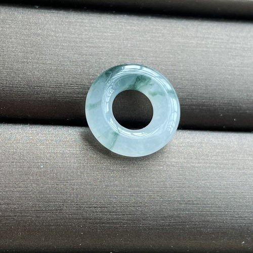 冰飘蓝花甜甜圈玉扣子缅甸玉DIY