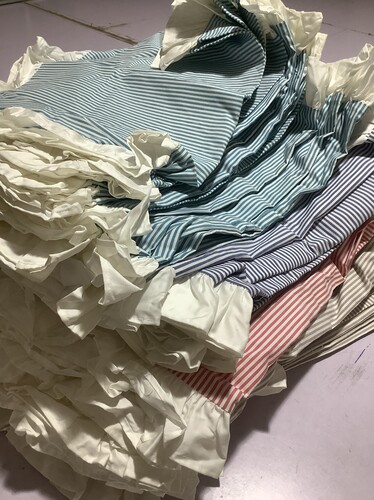 仓库找出100%纯棉色织平纹荷叶边枕套19.9一对清了哈