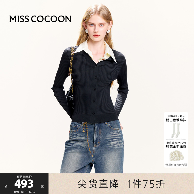 毛针织衫MISSCOCOONPOLO领套头