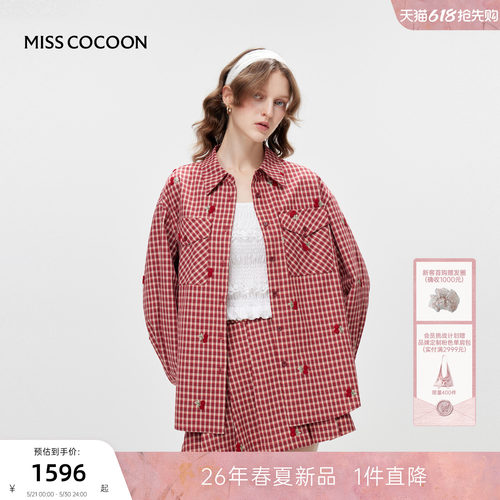 MISSCOCOON可可尼格纹翻领衬衫