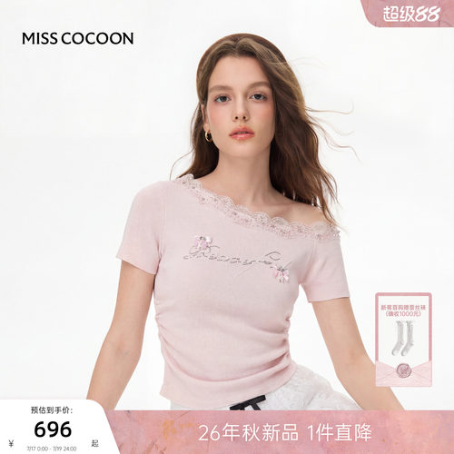 MISSCOCOON可可尼不对称领短袖上