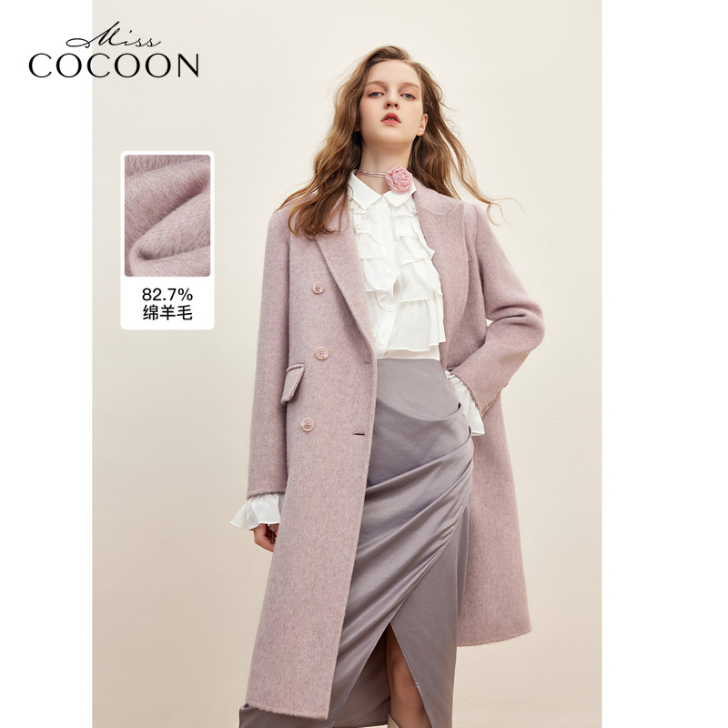 missCOCOON千金玛德琳羊毛双面呢女装2023秋冬新款小香风毛呢外套