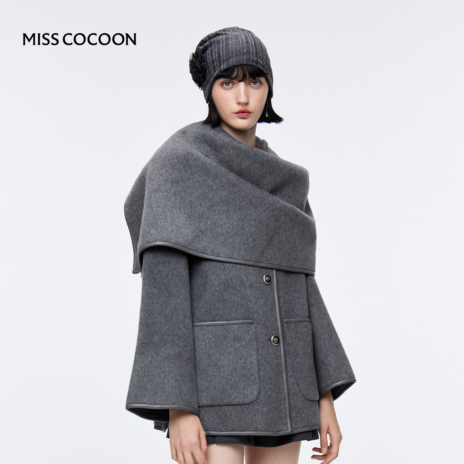 MISSCOCOON绵羊毛毛呢外套