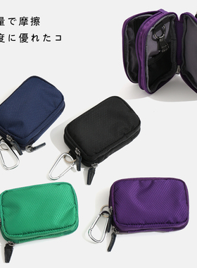 潮牌日系KEY &CARD CASE尼龙暗纹菱格钥匙包迷你零钱包卡包小挂包