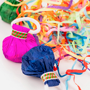 生日用品儿童手抛彩带生日礼花礼炮派对拉炮枪彩炮宝宝蜘蛛丝纸屑