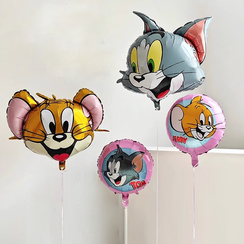 气球儿童无毒猫和老鼠汤姆杰瑞铝膜飘空生日布置装饰铝膜派对道具