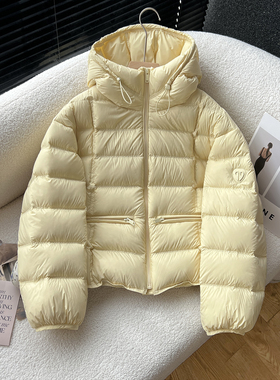 above deck爆款羽绒服女短款连帽排骨好看百搭显瘦保暖小个子外套