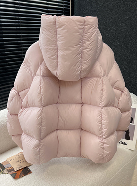 above deck高端鹅绒羽绒服女短款连帽磁吸扣加厚保暖抗寒百搭外套