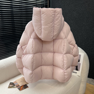 above deck高端鹅绒羽绒服女短款连帽磁吸扣加厚保暖抗寒百搭外套