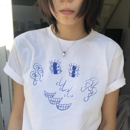 原创设计圆领纯棉短袖男女同款