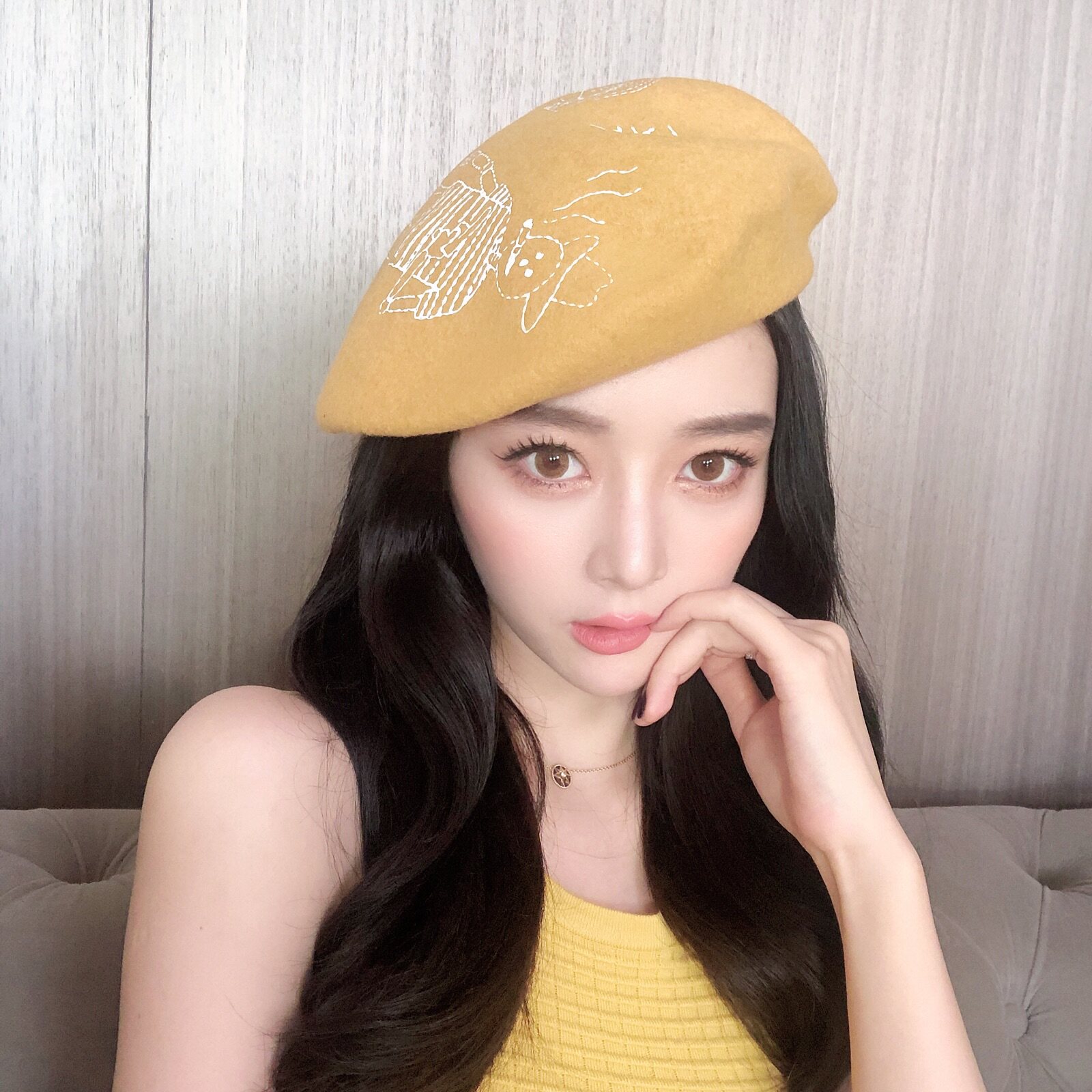 毛呢帽子黄色价格 毛呢帽子黄色图片 星期三