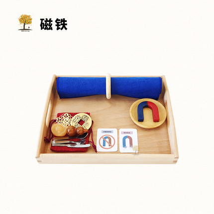 瑞音蒙特梭利磁铁吸不同材质小实验儿童蒙氏教具日常生活科学文化
