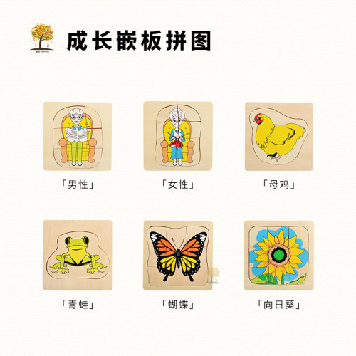 瑞音蒙台梭利多层成长拼图嵌板