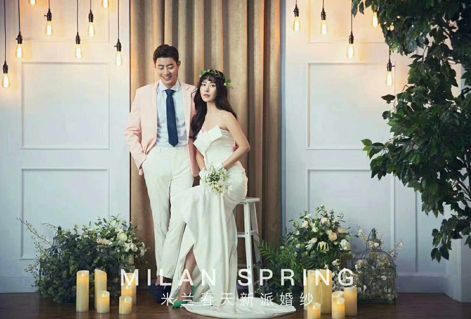 2018新款影楼儿童实景制作婚纱实景摄影棚韩式实景设计装修w-3026