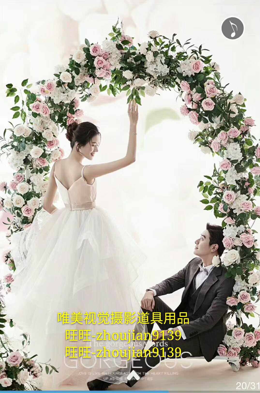 2018新款婚纱实景影楼装修韩式欧式摄影棚设计上门制作w-3084