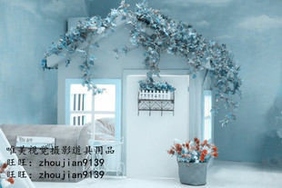 影楼摄影实景背景婚纱影棚设计制作韩式 2421 拍照拍摄儿童实景w