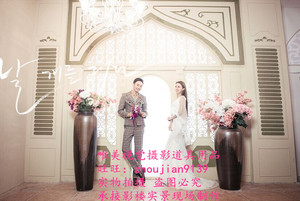 2018新款影楼 摄影 婚纱摄影棚装修设计制作韩式婚纱实景w-1847