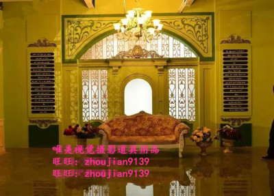 展会新款 影楼摄影道具实景 摄影棚实景制作设计 韩婚纱w-2262